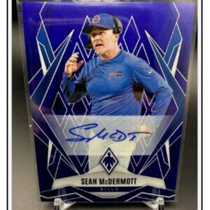 2025 Panini Phoenix SEAN MCDERMOTT Blue Auto /49 - Bills “Coach Rookie Card” #42